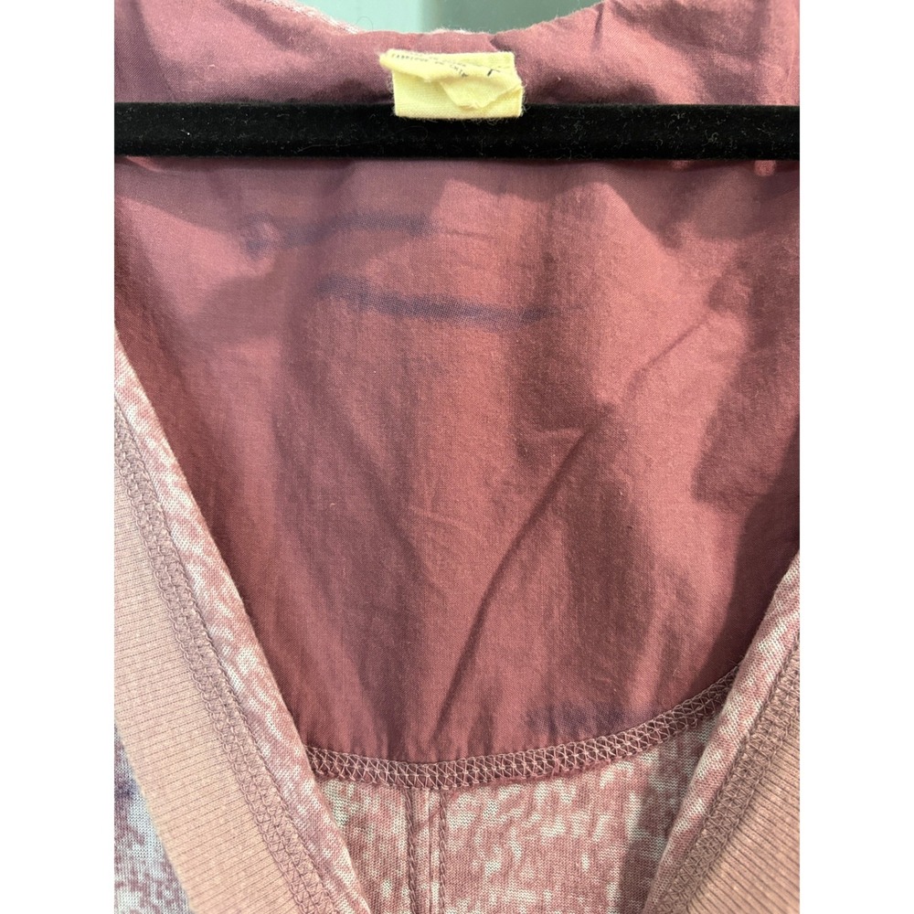 Free People Pink Mountain Graphic Hooded Cardigan Women SP Short Sleeve Burnout - Picture 4 of 7